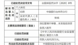 嘉定民生村镇银行客户经理被罚：个人贷款资金违规流入股市等